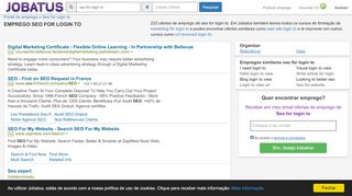 
                            3. Emprego Seo for login to 【 203 NOVOS empregos - jobatus.pt