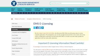 
                            6. EMS E-Licensing | Wisconsin Department of Health Services