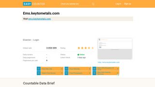 
                            6. Ems.keytometals.com: Elsevier :: Login - Easy Counter