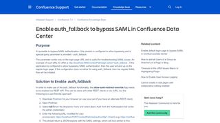 
                            7. Enable auth_fallback to bypass SAML in Confluence Data Center ...