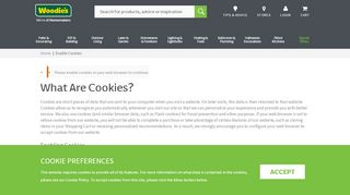 
                            3. Enable Cookies | Woodie's