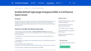 
                            2. Enable default login page to bypass SAML in Confluence Data Center ...