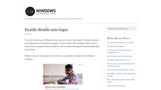 
                            10. Enable disable auto login - Windows Command Line