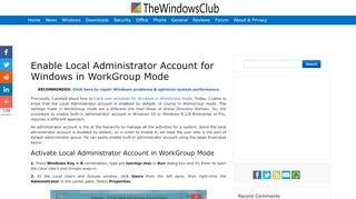 
                            2. Enable Local Administrator Account for Windows in ...