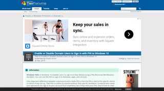 
                            4. Enable or Disable Domain Users to Sign in with PIN to Windows 10 ...