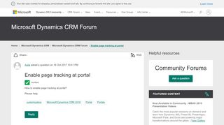 
                            1. Enable page tracking at portal - Microsoft Dynamics CRM ...