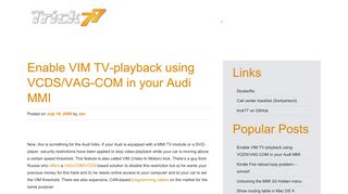 
                            4. Enable VIM TV-playback using VCDS/VAG-COM in your Audi ...