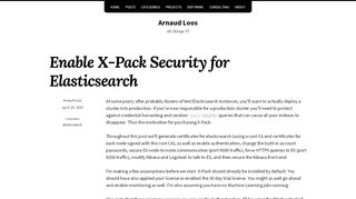 
                            5. Enable X-Pack Security for Elasticsearch | Arnaud …
