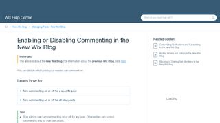 
                            9. Enabling or Disabling Commenting in the New Wix Blog | Help ...