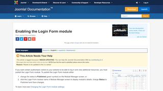 
                            4. Enabling the Login Form module - Joomla! Documentation