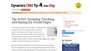 
                            4. Enabling Tracking and Rating for Portal Pages - Dynamics CRM Tip ...