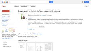 
                            9. Encyclopedia of Multimedia Technology and Networking