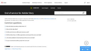 
                            2. End of service for Adobe Story - Adobe Help Center