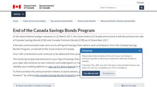 
                            9. End of the Canada Savings Bonds Program - …