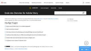 
                            5. Ende des Dienstes für Adobe Story - helpx.adobe.com