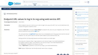 
                            4. Endpoint URL values to log in to org using web ... - Salesforce Help