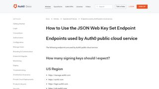 
                            4. Endpoints used by Auth0 public cloud service