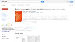 
                            7. Engineering and Applied Sciences Optimization: Dedicated to the ...