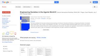 
                            9. Engineering Societies in the Agents World II: Second International ...