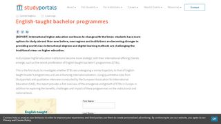 
                            3. English-taught bachelor programmes | Studyportals