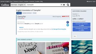 
                            2. English Translation of “Dampfer” | Collins German-English ...