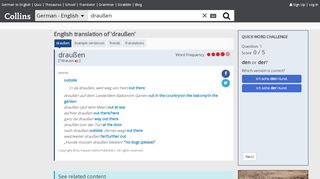
                            2. English Translation of “draußen” | Collins German-English ...