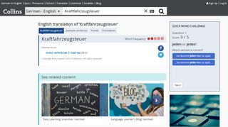 
                            5. English Translation of “Kraftfahrzeugsteuer” | Collins ...