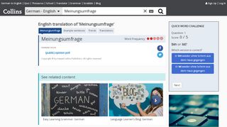 
                            6. English Translation of “Meinungsumfrage” | Collins German ...