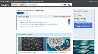 
                            9. English Translation of “Stinkefinger” | Collins German ...