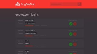 
                            8. enotes.com passwords - BugMeNot - BugMeNot: share …