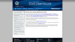 
                            2. Enroll in the Vendor Self ... - Office of the New York State Comptroller