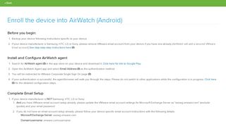 
                            6. Enroll the device into AirWatch (Android) - VMware