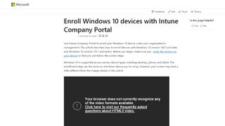 
                            9. Enroll Windows 10 device in Intune Company Portal | Microsoft Docs