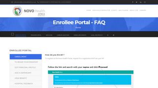 
                            4. Enrollee Portal - Novo Health Africa