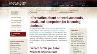 
                            10. Enrolling Students: IT Services - Willamette University