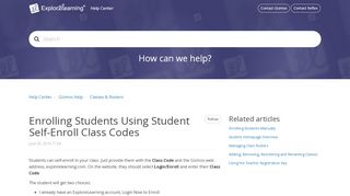 
                            9. Enrolling Students Using Student Self-Enroll Class Codes ...