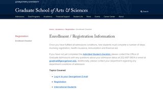 
                            9. Enrollment / Registration Information | Graduate School of Arts ...