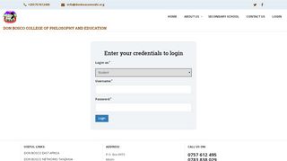 
                            7. Enter your credentials to login - Don Bosco - Moshi