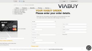 
                            4. Enter your order details VIABUY Prepaid Mastercard