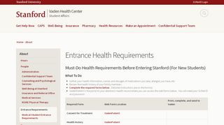 
                            3. Entrance Health Requirements | Vaden Health Center