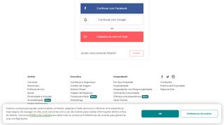 
                            3. Entrar / Criar uma conta no Airbnb - airbnb.com.br