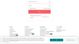 
                            11. Entrar / Criar uma conta no Airbnb