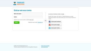 
                            3. Entre - TrabalhosGratuitos.com