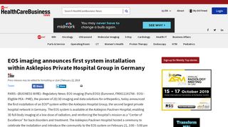 
                            3. EOS imaging Announces First System Installation within ...