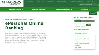 
                            2. ePersonal Online Banking - Chemical Bank