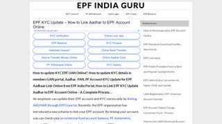 
                            6. EPF KYC Update - How to Link Aadhar to EPF Account Online