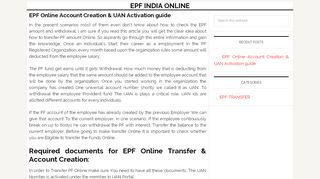 
                            3. EPF Online Account Creation & UAN Activation …