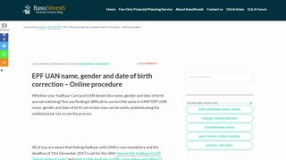 
                            1. EPF UAN name, gender and date of birth correction - Online ...