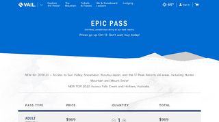 
                            2. Epic Pass | Vail Ski Resort