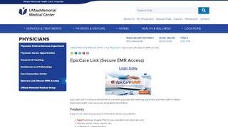 
                            6. EpicCare Link (Secure EMR Access) - UMass Memorial Medical ...